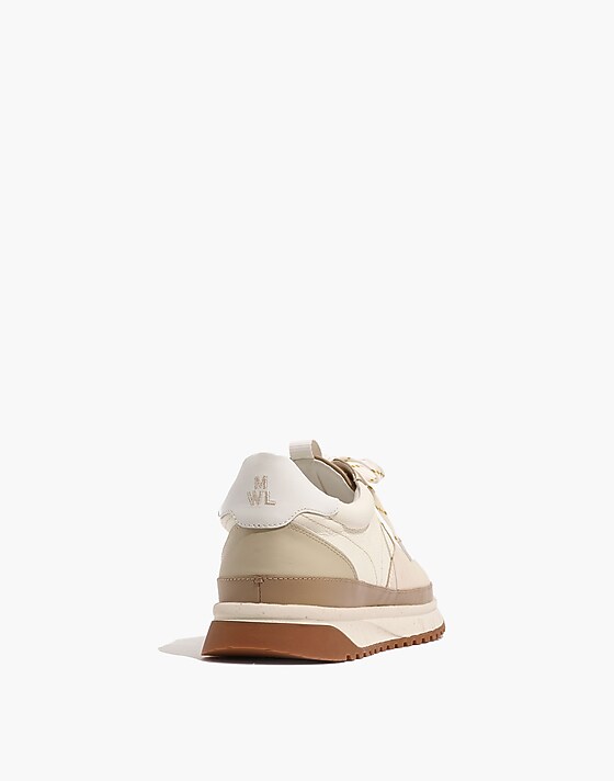 Madewell Kickoff Trainer Sneakers In Neutral Colorblock Leather Antique Cream Multi