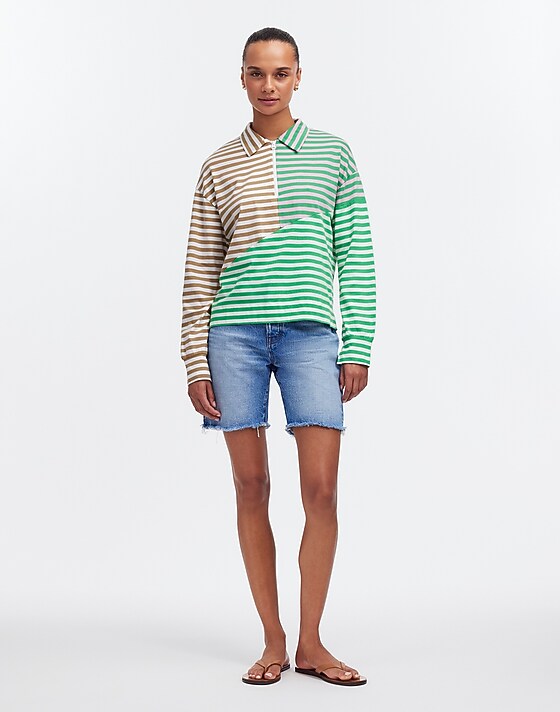 Madewell KULE The Beck Sweatshirt Green Beige Blush