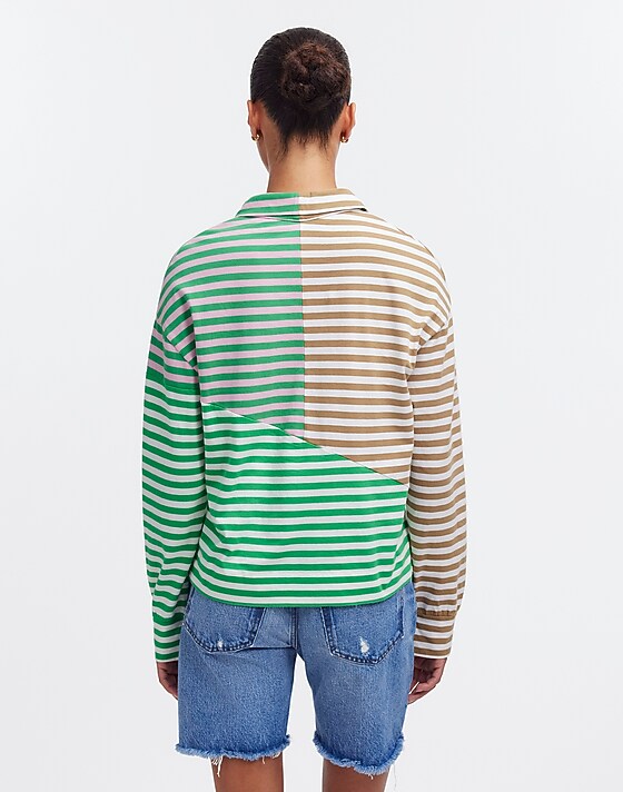 Madewell KULE The Beck Sweatshirt Green Beige Blush