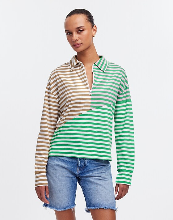 madewell KULE The Beck Sweatshirt green beige blush