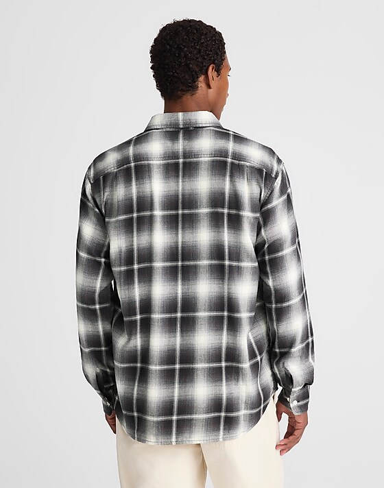 Madewell Lightweight Flannel Button-Up Shirt Almost Black