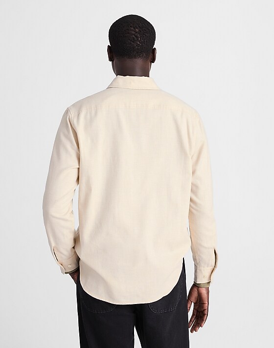 Madewell Lightweight Flannel Button-Up Shirt Heather Oatmeal