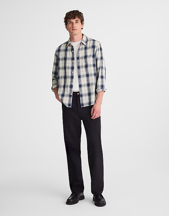 Madewell Lightweight Flannel Button-Up Shirt Oatmeal