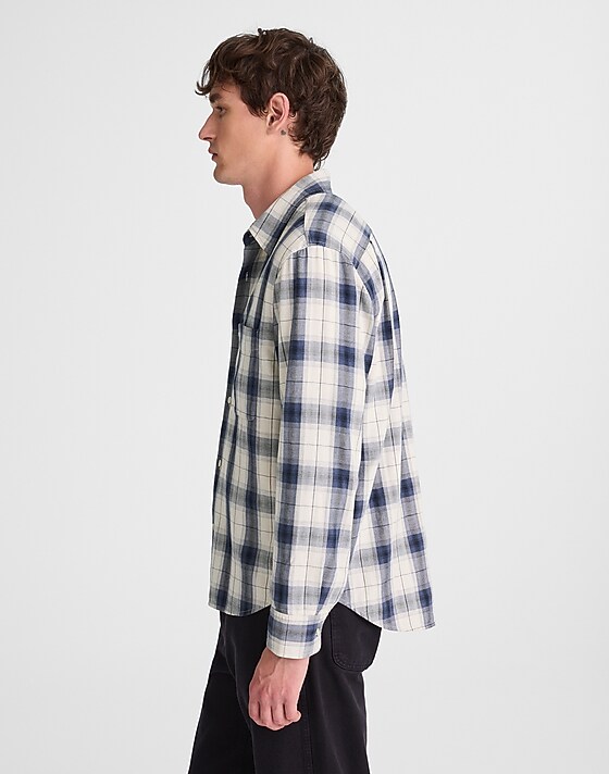 Madewell Lightweight Flannel Button-Up Shirt Oatmeal