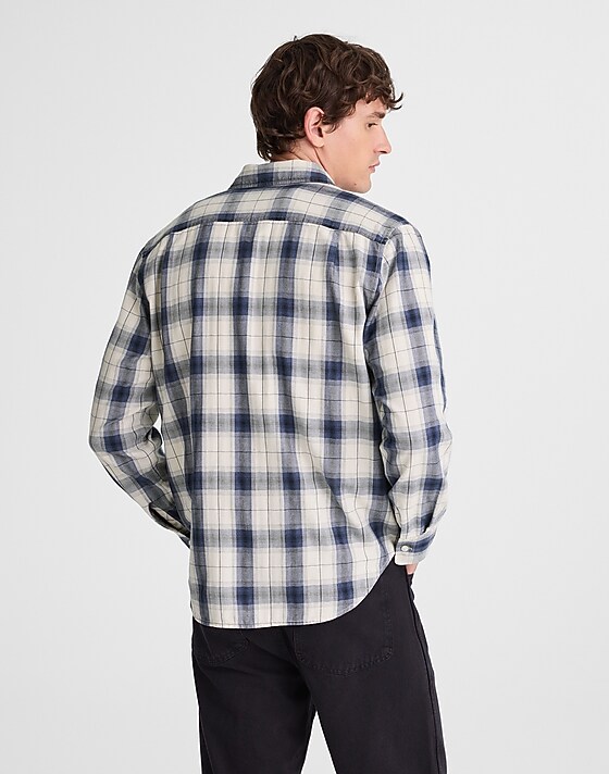 Madewell Lightweight Flannel Button-Up Shirt Oatmeal