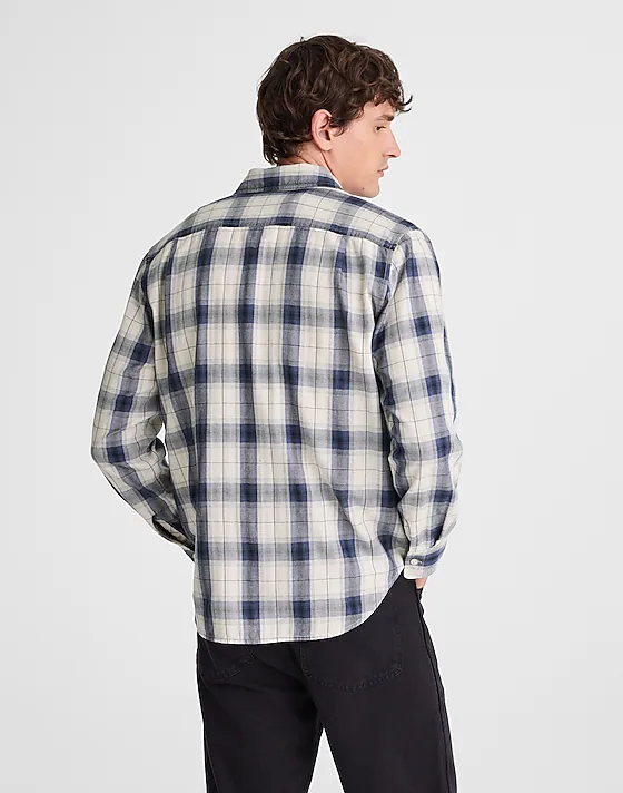 Madewell Lightweight Flannel Button-Up Shirt Oatmeal