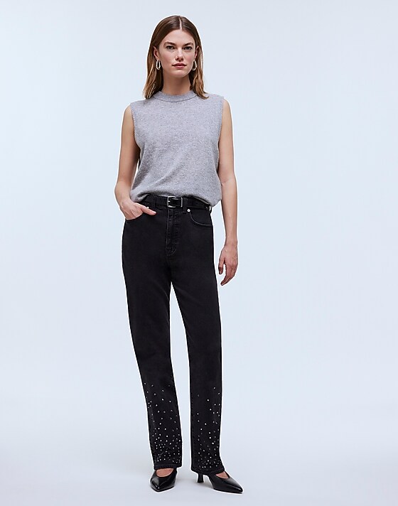 madewell Limited-Edition Drop: The Rhinestone '90s Straight Jean belmere wash