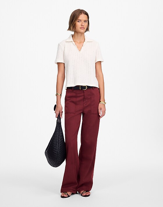 madewell Low-Slung Baggy Utility Pants vintage burgundy