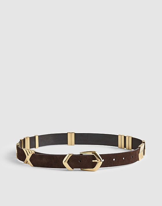 madewell Angular Buckle Belt dark carob