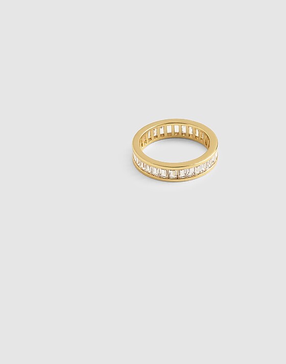 madewell Baguette Crystal Eternity Ring pale gold