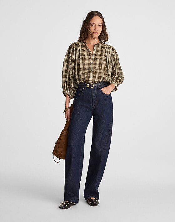 Madewell Balloon-Sleeve Top Faded Ivy