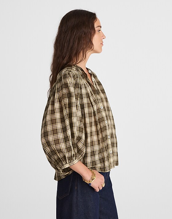 Madewell Balloon-Sleeve Top Faded Ivy