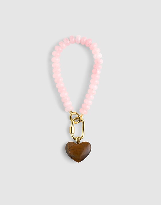 madewell Beaded Heart Carabiner Bag Charm cinnamon