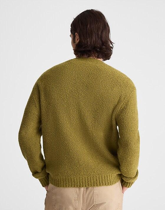 Madewell Bouclé Cardigan Green Ochre