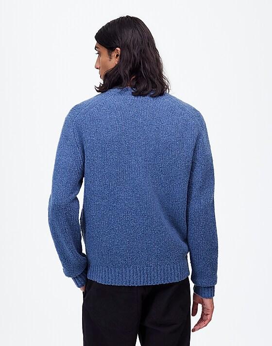 Madewell Bouclé Crewneck Sweater Blue Iris