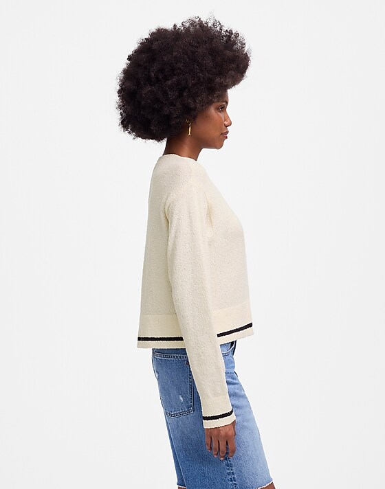 Madewell Bouclé-Knit Cardigan Vintage Ivory