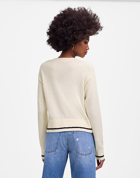 Madewell Bouclé-Knit Cardigan Vintage Ivory