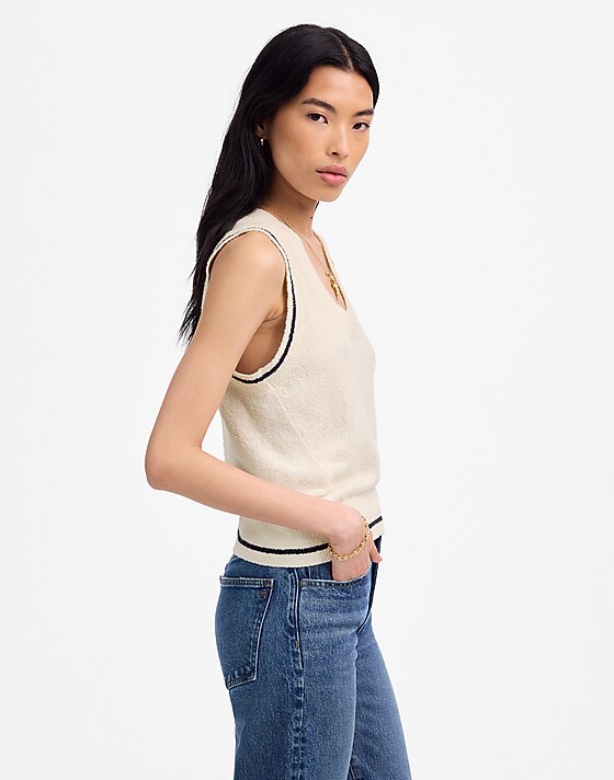 Madewell Bouclé-Knit Sweater Tank Vintage Ivory