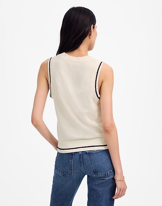 Madewell Bouclé-Knit Sweater Tank Vintage Ivory
