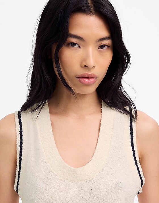 madewell Bouclé-Knit Sweater Tank vintage ivory