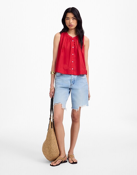 Madewell Button-Front Tank Watermelon