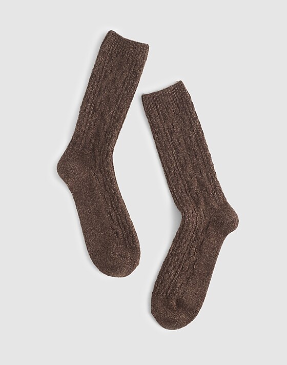 madewell Cable-Knit Trouser Socks molasses