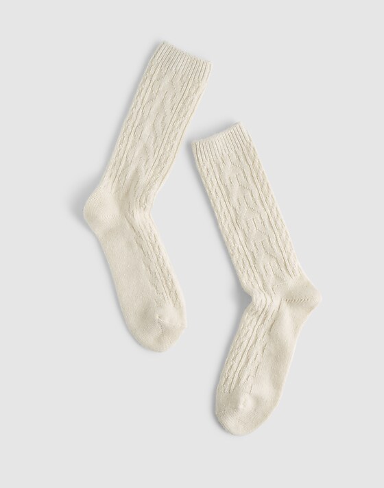 madewell Cable-Knit Trouser Socks vintage ivory