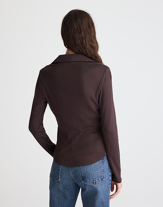Madewell Camp Long-Sleeve Top Molasses