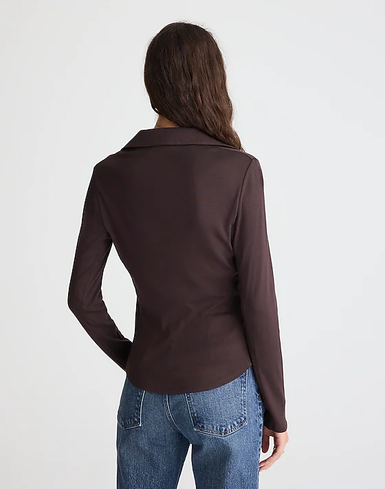 Madewell Camp Long-Sleeve Top Molasses