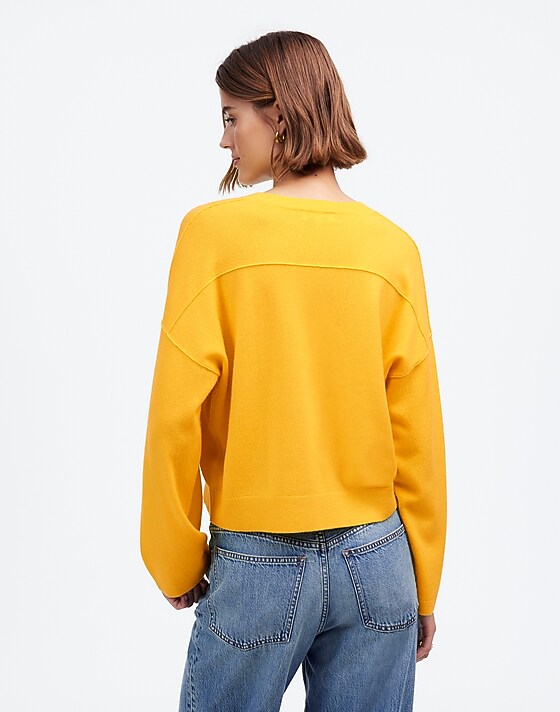 Madewell Cashmere Boxy Sweater Canary
