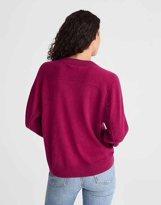 Madewell Cashmere V-Neck Sweater Autumn Fuchsia