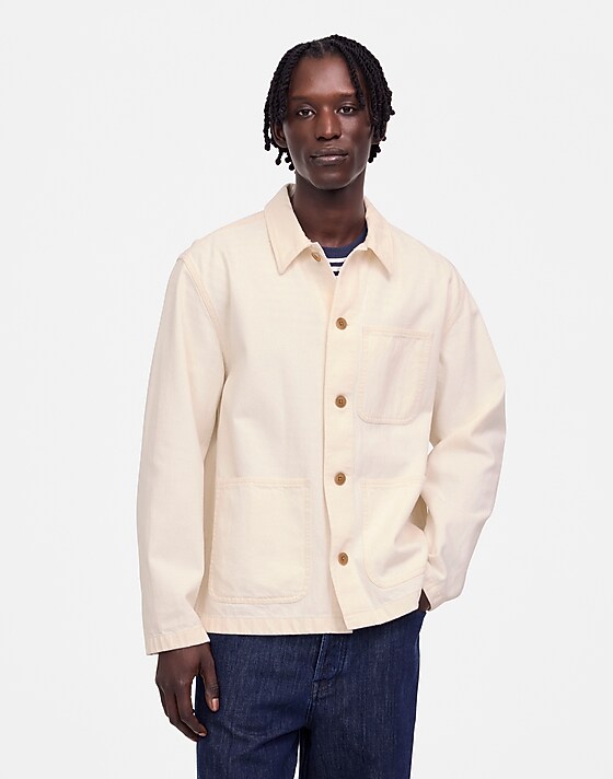 Madewell Chore Jacket In Summer Denim Ecru Wash