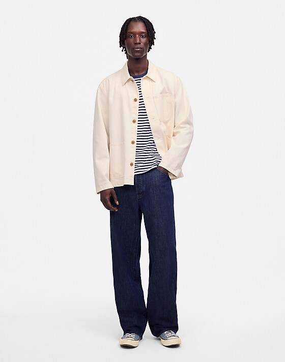 madewell Chore Jacket in Summer Denim ecru wash