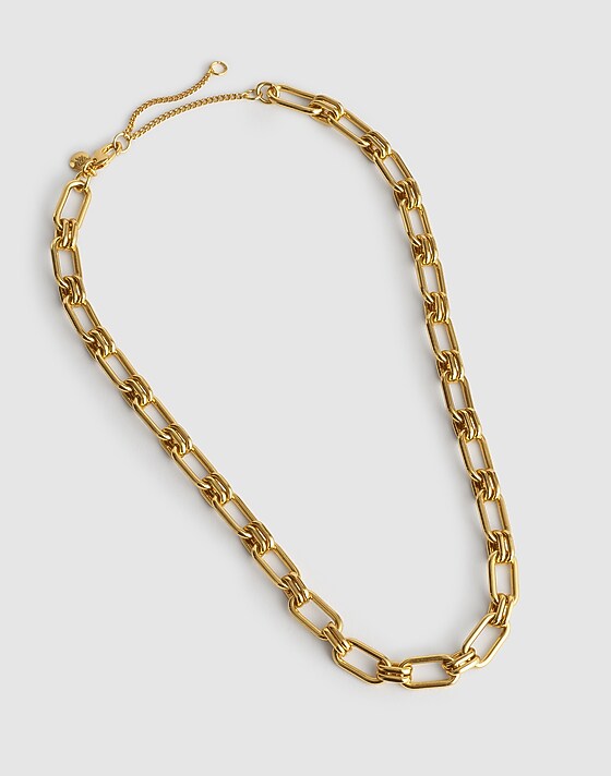 madewell Chunky Link Chain Necklace antique gold