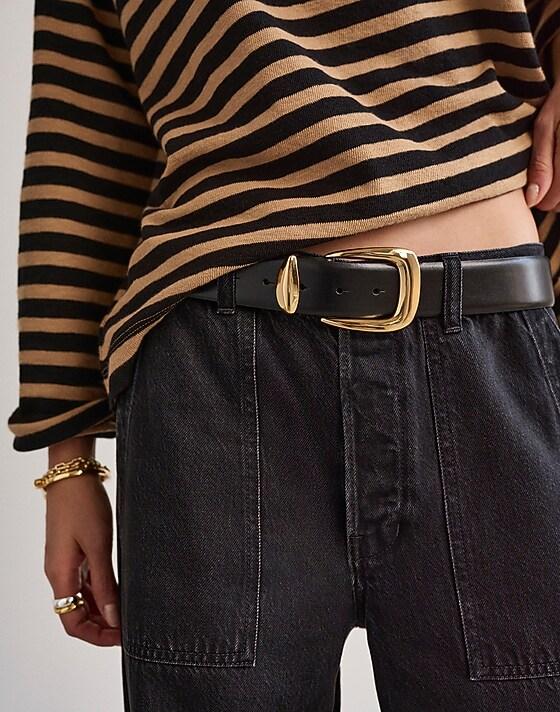 Madewell Chunky Metal Statement Belt True Black