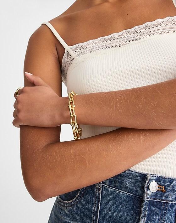 Madewell Chunky U-Link Chain Bracelet Antique Gold