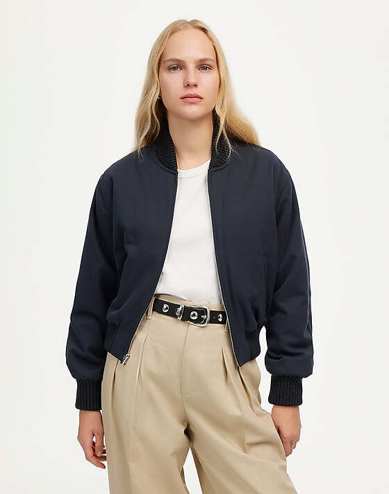 Madewell Classic Bomber Jacket Black Coal