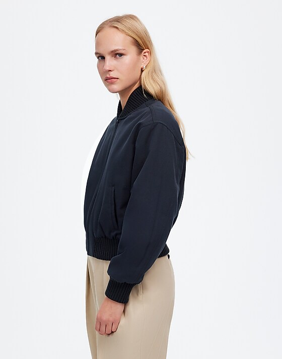Madewell Classic Bomber Jacket Black Coal