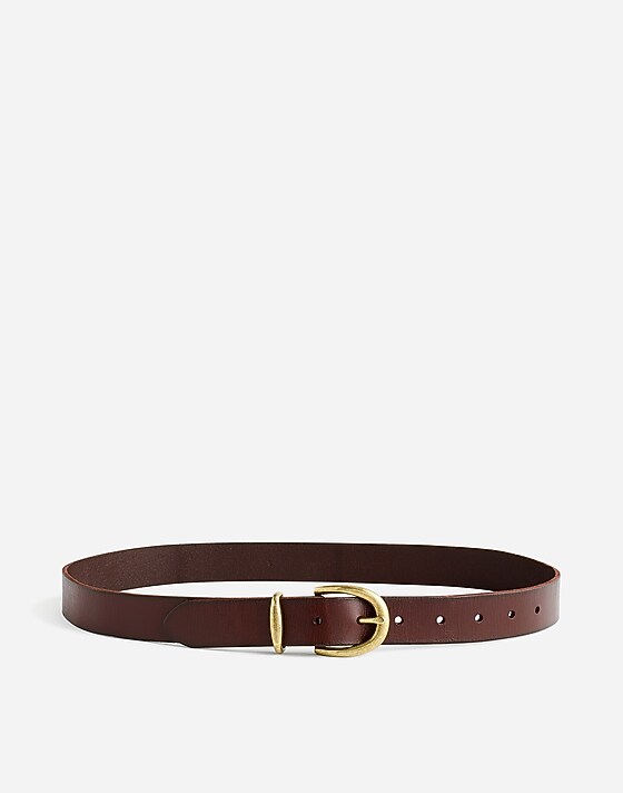madewell Classic Leather Belt cherry wood
