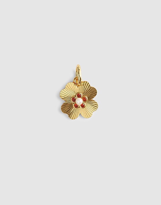 madewell Clover Bag Charm antique gold
