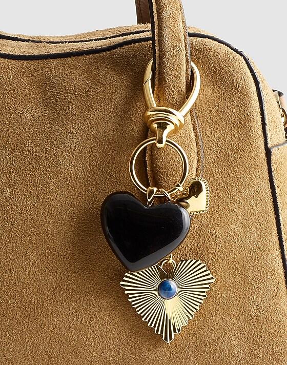 Madewell Cluster Heart Bag Charm Jet Black