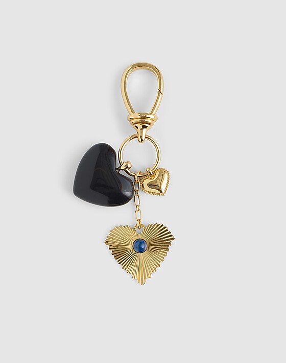 madewell Cluster Heart Bag Charm jet black