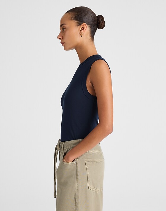 Madewell Compact Shell Tank Midnight Navy