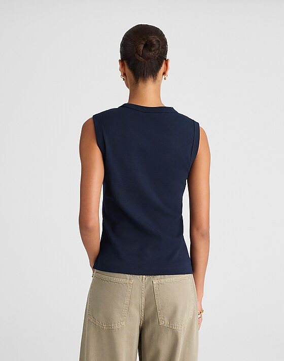Madewell Compact Shell Tank Midnight Navy