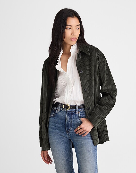 madewell Corduroy Chore Jacket graphite green
