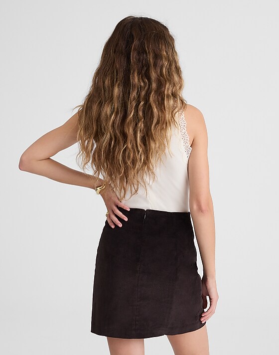 Madewell Corduroy Mini Skirt Black Walnut