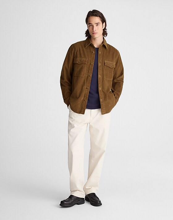 Madewell Corduroy Work Shirt Woodland Brown
