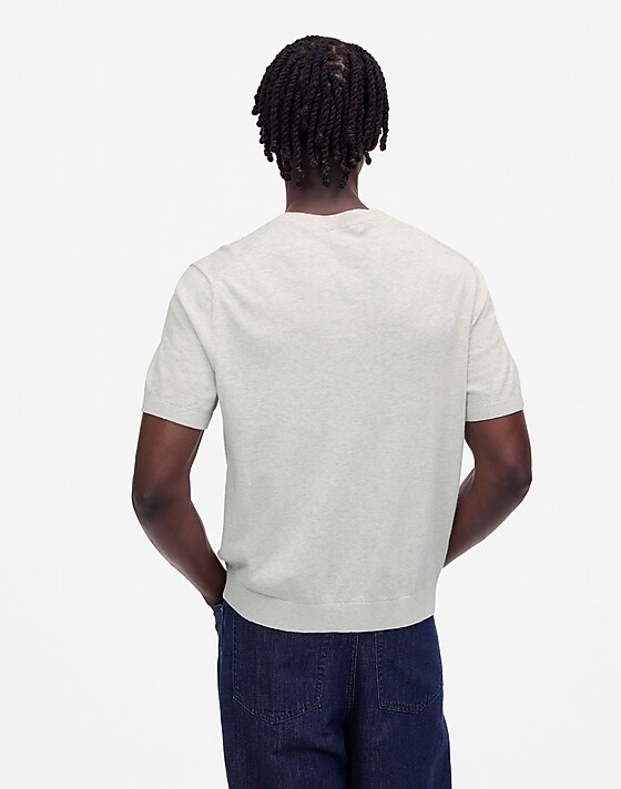 Madewell Cotton Crewneck Sweater Tee Heather Oat