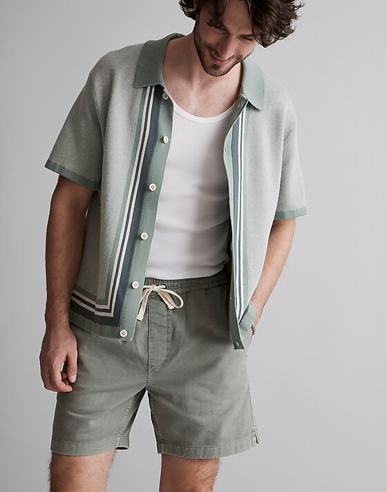 Madewell Cotton Everywear Shorts Washed Olive