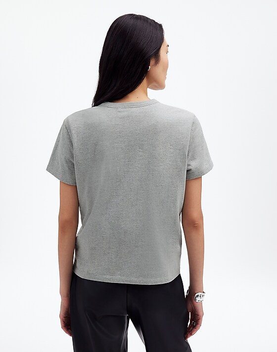 Madewell Cotton Perfect Crewneck Tee Hthr Ash Grey